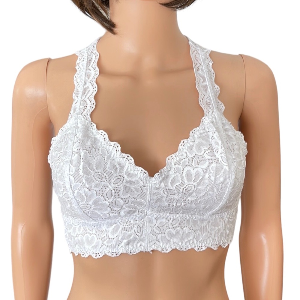 NWOT Felina White Lace Bralette Made in Thailand Size M